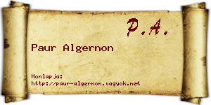Paur Algernon névjegykártya